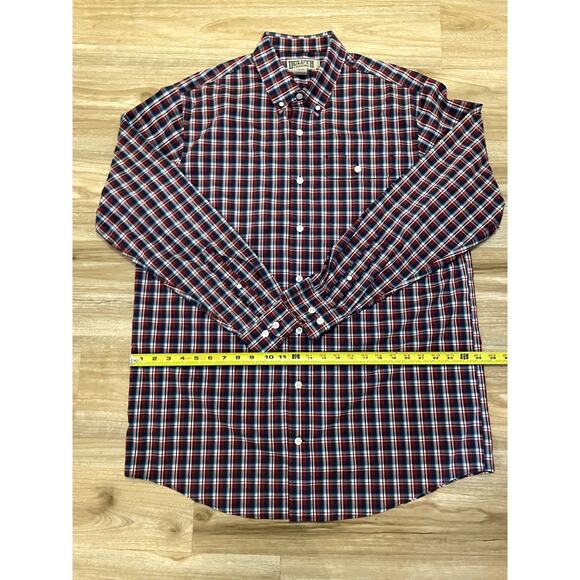 Duluth Trading Company Relaxed Fit Button Down Plaid Dress Shirt Large Tall - Picture 4 of 6